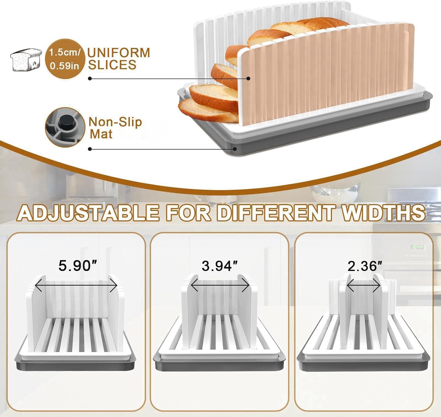 Bread Slicer, Foldable and Compact Bread Slicer, Bread Cutting Tray Bread Slicer, Foldable and Compact Bread Slicer, Bread Cutting Tray